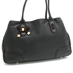 Gucci Stripe Tote Bag Leather Ribbon Princess Web Sherry